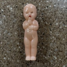 Vtg Plastic Baby 3.75 In. Figure Made in USA Banner Brand Hollow Light Celluloid