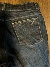 Valentino Women Size 12 Jeans Blue Denim Jeans Dark Blue