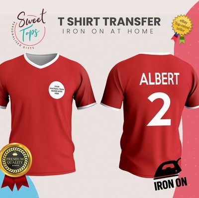 Individueller Name, Nummer & Logo Bügelbild T-Shirt Transfer | Team Fußball Sport