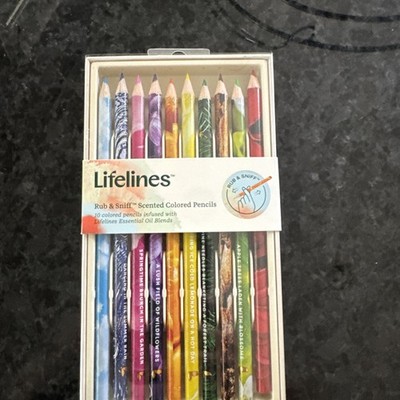 Lifelines Rub & Sniff Scented Colored Pencils 10 Count Infused w/ Essential Oils