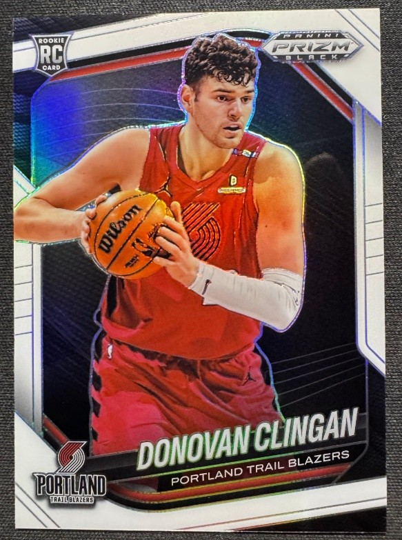 Donovan Clingan 2024-25 Panini Prizm Black White Prizm 158/175 RC #131