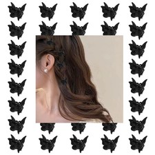 Black Butterfly Hair Clips Claw Small Hair Butterfly Clips for Women Butterfl...