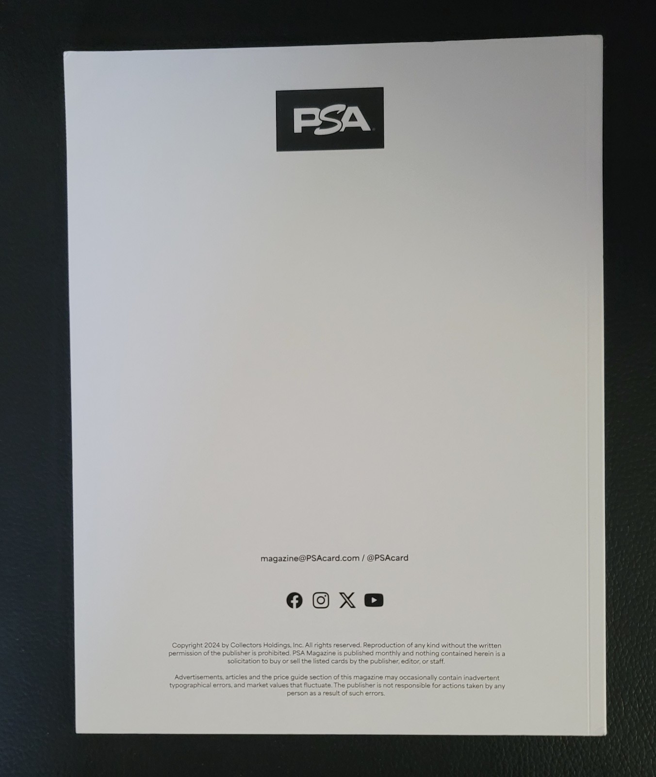 Connor Bedard PSA Magazine June 2024 Vol. #30 Never Looked At or Opened view 2