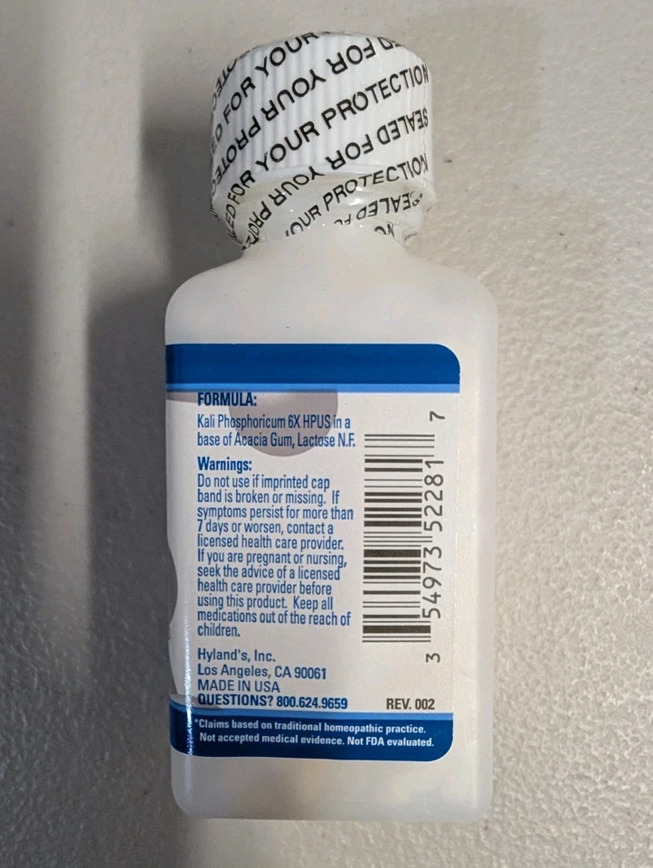 Selado Hyland's #6, Kali Phos. 6X, 500 comprimidos selados, estresse e tensão - Imagem 2 de 3