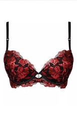 Ann Summers Sexy The Hero Padded Bra Blk/Red  36C