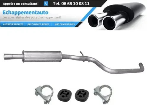 Silencieux central Golf Plus 1.4 rigoureusement calibré en acier aluminisé