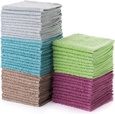 Simpli-Magic Cotton Wash Cloths 12''x12'' (50 Pack)   Highly Absorbent Soft Towels