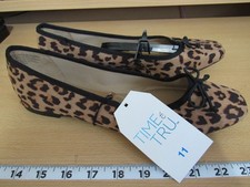 New Time and Tru String Bow Ballet Shoes Size 11 Leopard Print