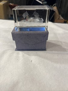 * Dale Earnhardt Jr #8 Etched 3D Crystal Paperweight With Box