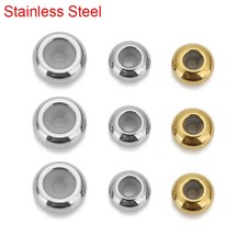 Spacer Beads 8mm/10mm Stainless Steel Silicone Stopper Jewelry Making