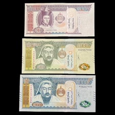 Mongolia 100, 500, 1000 Tugrik UNC Banknote Currency World Money Paper Money