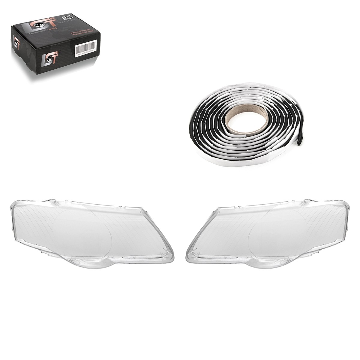 2X Headlight Glass Diffuser Left Right Set For VW Passat 3C B6 2005-2010