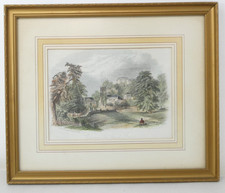 Widcombe Old Church Bath Hand Coloured Engraved Print Framed Early 19th Century