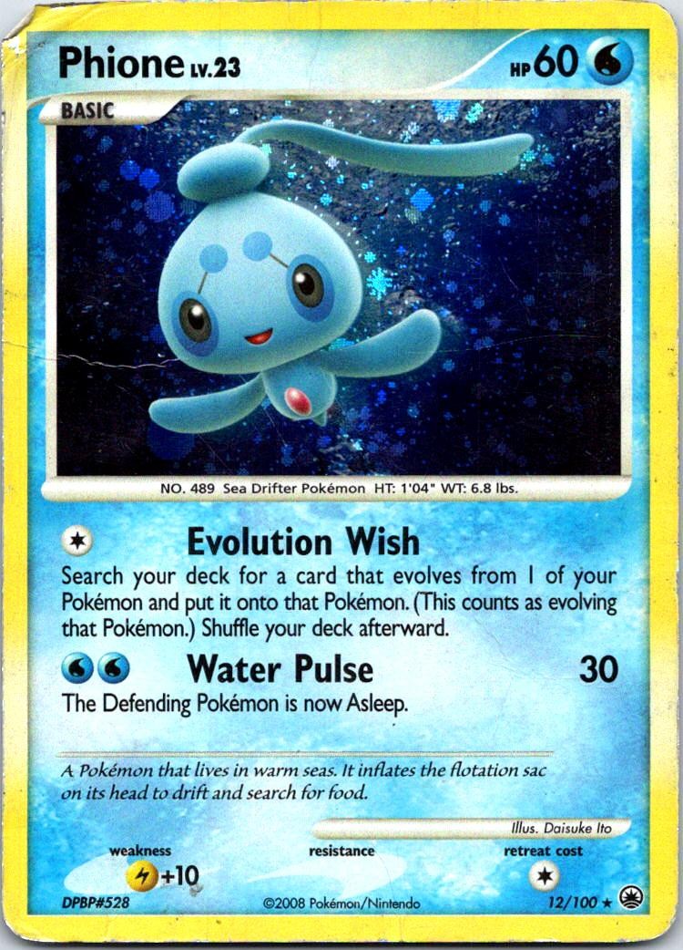 Phione 12/100 Holo Rare Majestic Dawn Pokemon Holo DMG