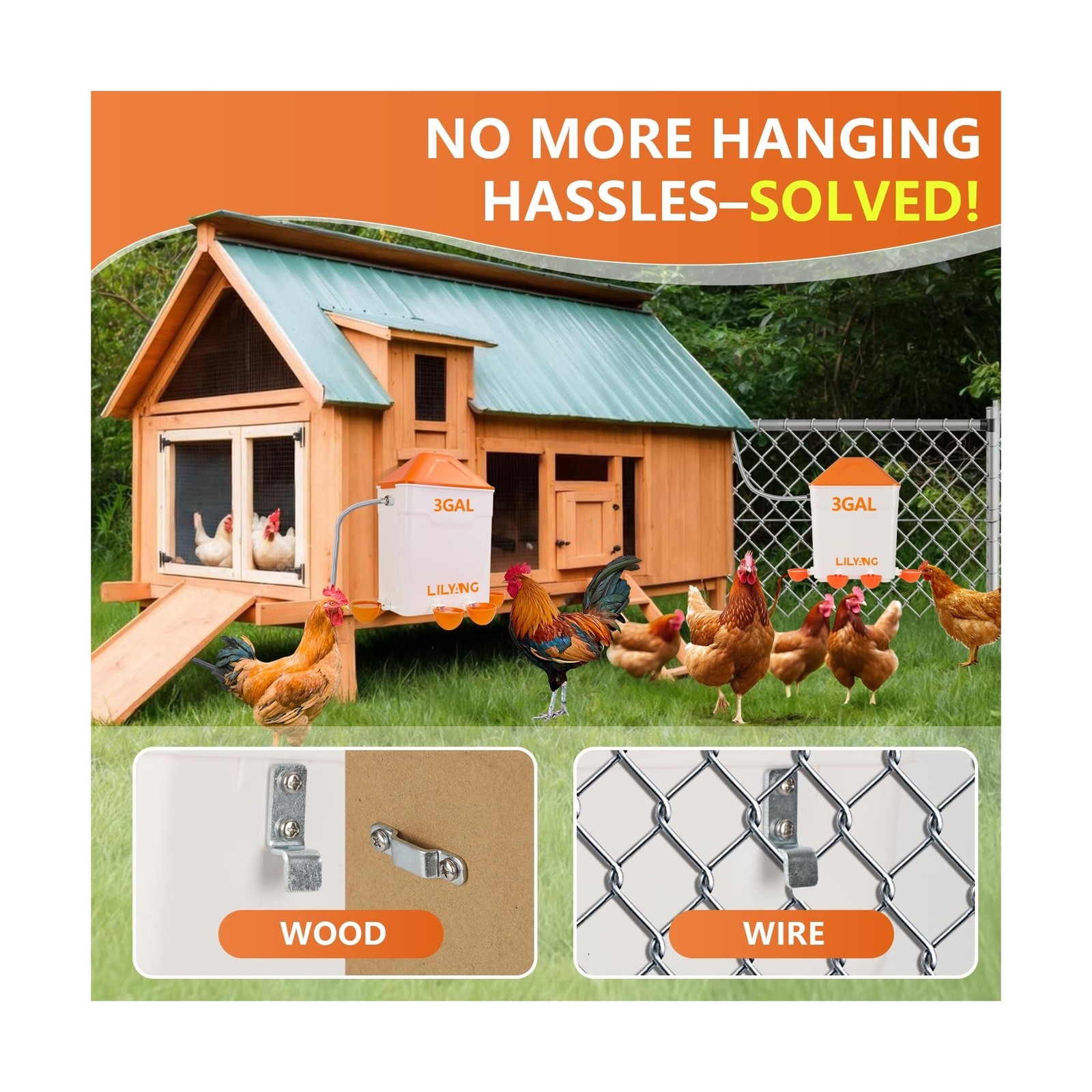 Lilyang Automatic Chicken Waterer 3 Gallon | Float-Control Poultry ... Fast Ship