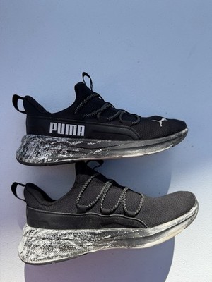 Puma Boys Slip On Sneakers Size 3, Black And White, Great Condition
