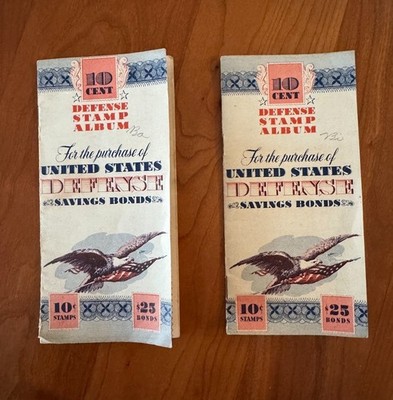 FREE SHIP! WWII US Defense War Savings Bonds 10 Cents Stamp Books
