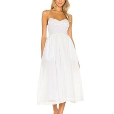 NWT Revolve L'Academie The Marie White Midi Dress Pockets Bridal Size Medium