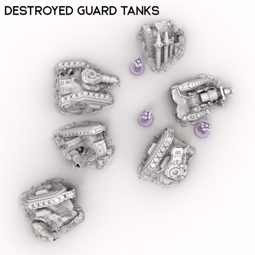 Destroyed Guard Tanks - Grimdark Gothic Wargaming Tabletop - Picture 4 of 7