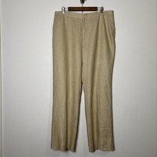 Lauren Ralph Lauren Women  s Linen Straight Leg Lined Pants Sz 16 Preppy Coastal
