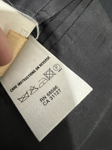 DONNA KARAN SIGNATURE MEN’S JACKET 100% WOOL Size 44/38L Black Formal Wedding - Picture 12 of 15