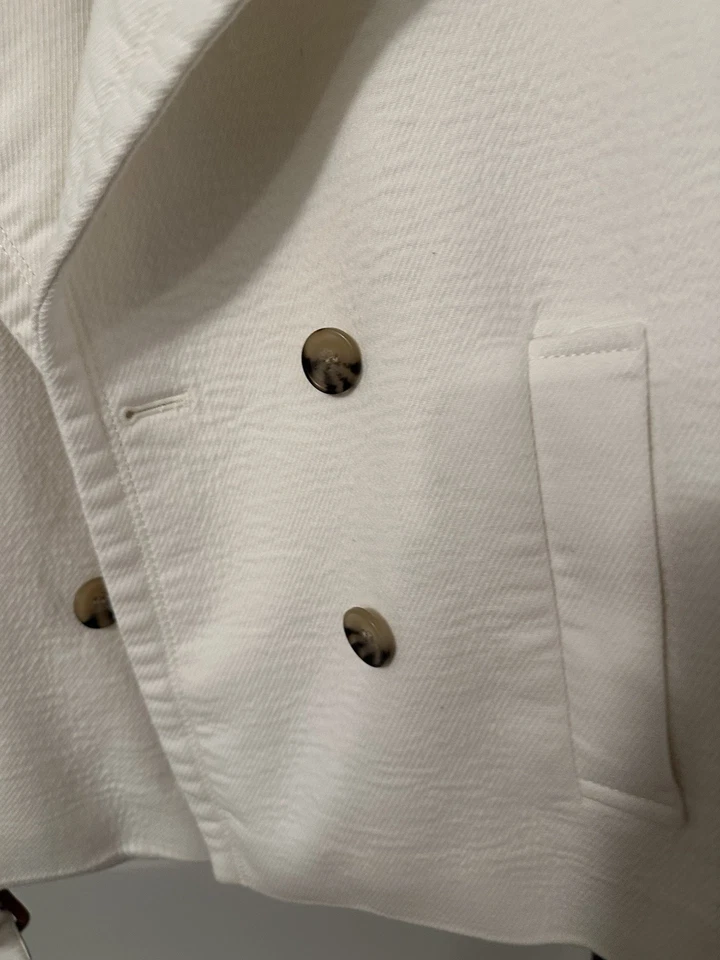 Chaqueta de Invierno Ann Taylor Crema Recortada Doble Pecho Talla 10 Foto 3 de 4