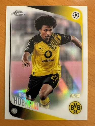 2025-26 Topps Chrome UEFA UCC KARIM ADEYEMI White Refractor /30 Dortmund BVB