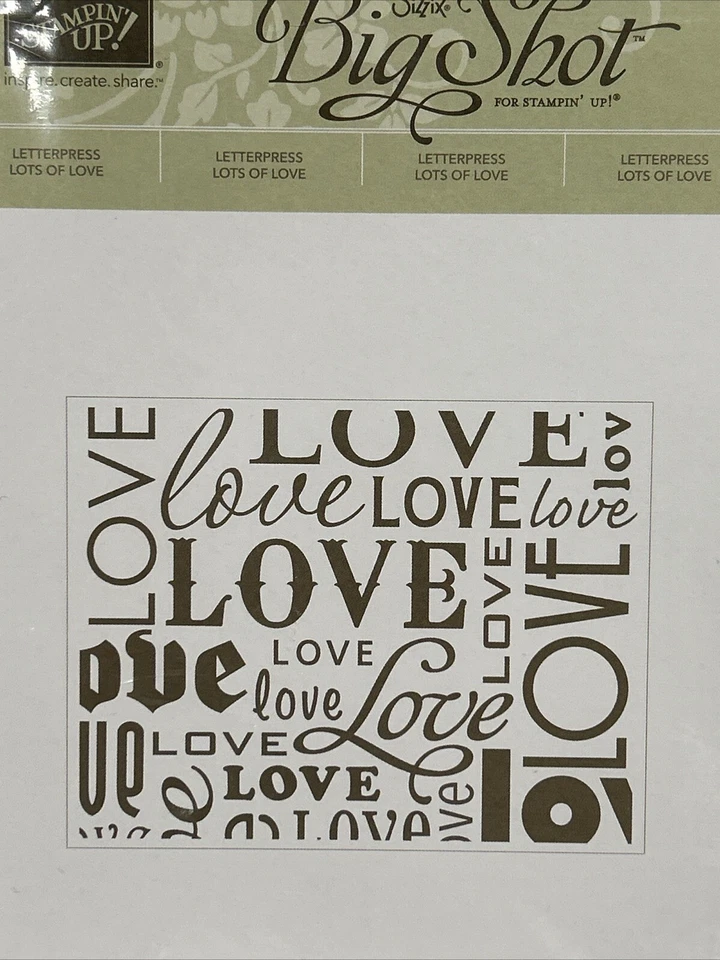 Stampin Up Lots of Love Letterpress Sizzix Big Shot 120983 - Image 2 of 3