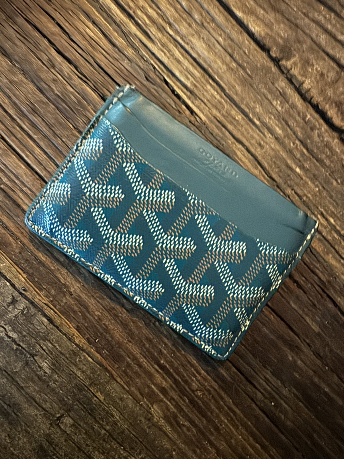 Goyard Green Leather Card Holder for Men and Women-image