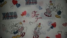 LINED WINDOW VALANCE 42X12 DISNEY MICKEY MINNIE MOUSE LOVE HEART VALENTINE