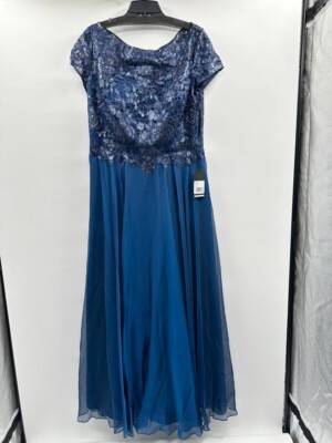 La Femme Womens Floral Lace & Satin Gown Sz 16