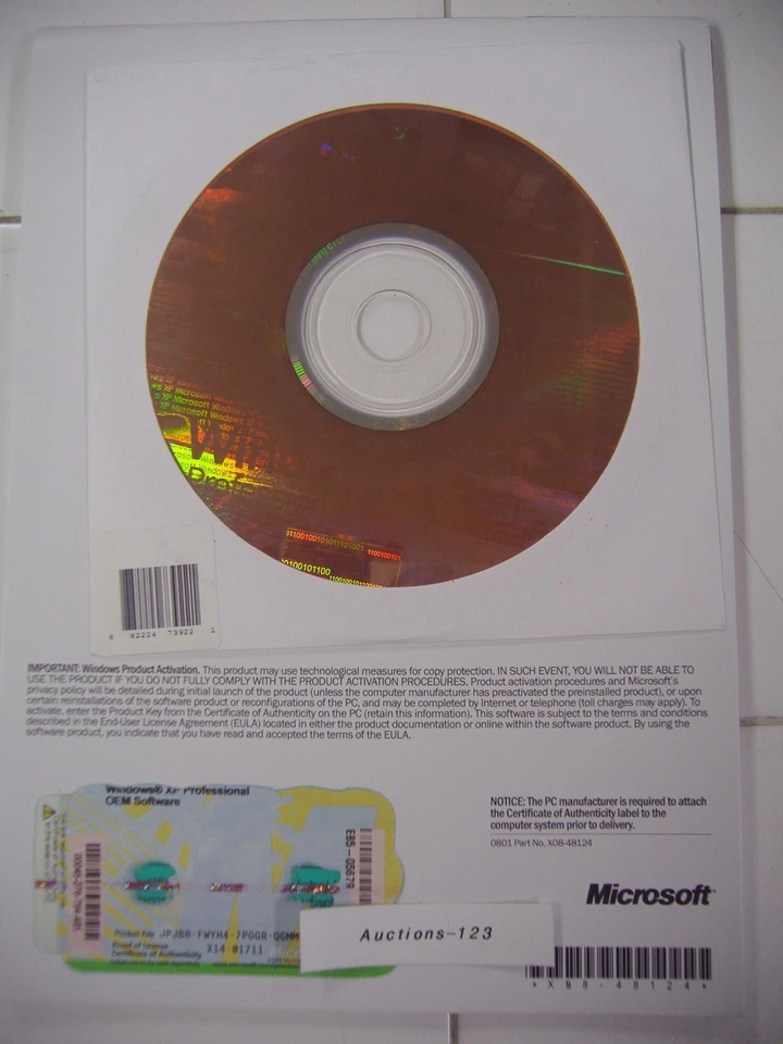 MICROSOFT WINDOWS XP PROFESSIONAL w/SP3 OPERATING SYSTEM MS WIN PRO=NEW SEALED= - Image 2 of 4
