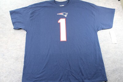 New England Patriots Shirt Size 2X XXL #1 Newton Short-Sleeve Pullover Nwt 