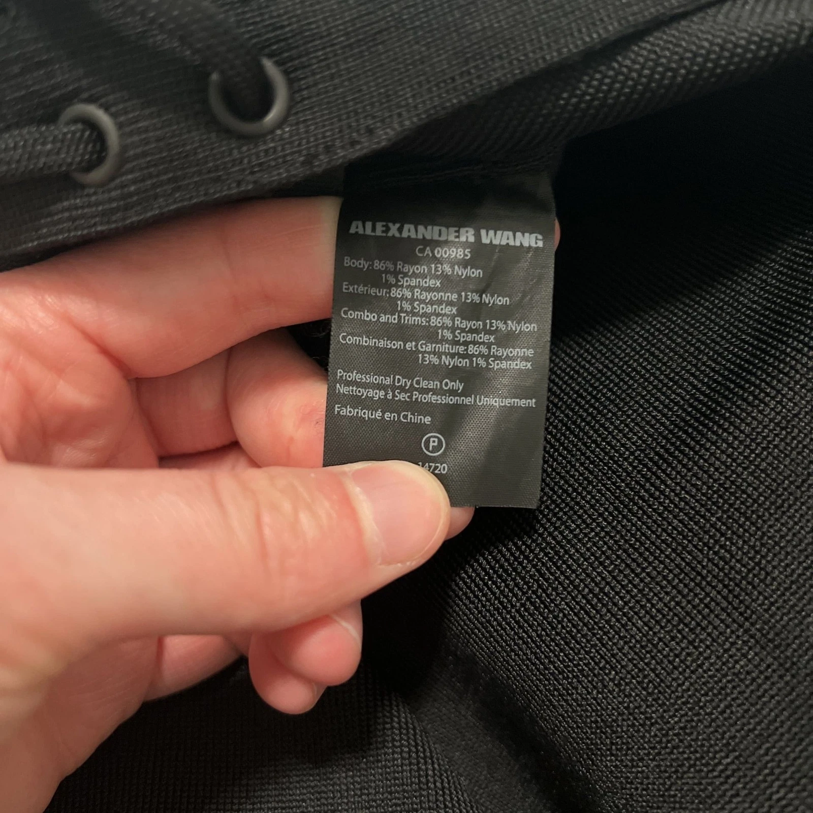 Abito Alexander Wang scollo quadrato nero midi lacci laterali bodycon maglia piccolo