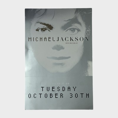 Original 2001 Michael Jackson Invincible Double Sided Promo Poster 