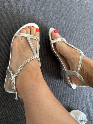 Obsessed Silver Flat Shoes Sandals - Picture 3 of 6