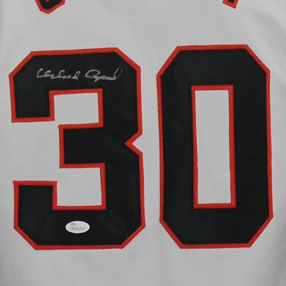 Camiseta de béisbol blanca firmada por Orlando Cepeda de San Francisco (JSA) Foto 2 de 3