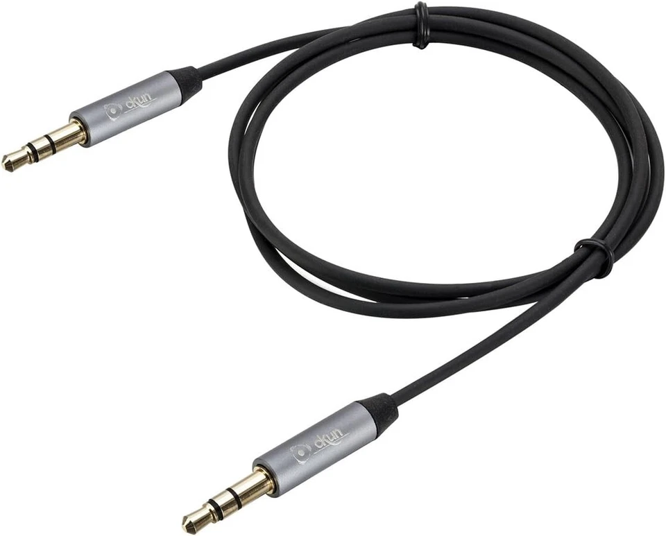 1m AUX Stereo Cable 3.5mm Mini Jack Gold-Plated Male to Male Audio Car Lead - Image 4 of 4