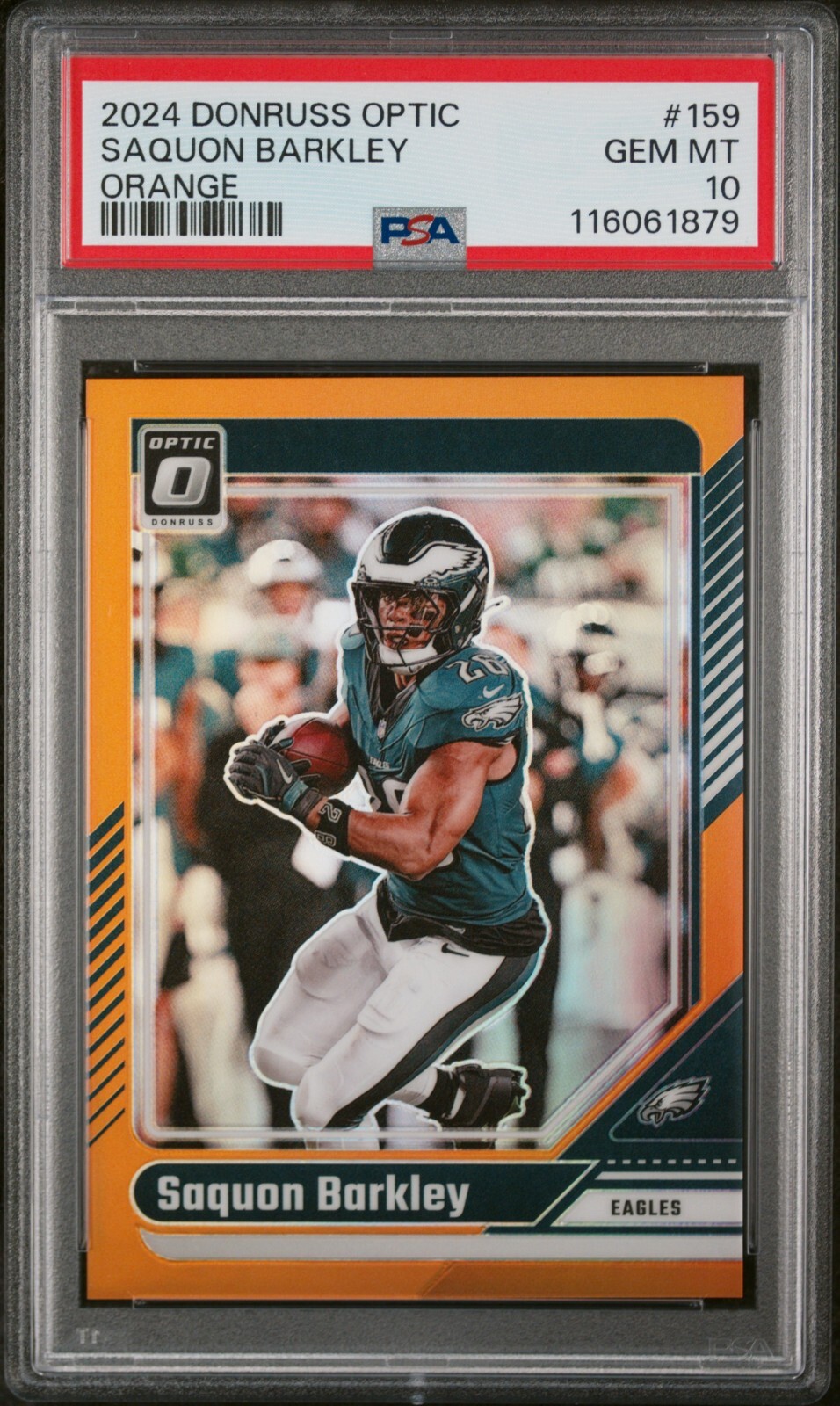Saquon Barkley 2024 Optic Orange 214/249 PSA 10 #159