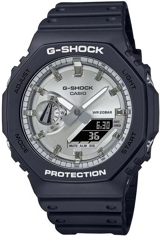 G-SHOCK GA-2100 ブラック/シルバー Casio G-Shock Black x Silver Carbon Core Analog Digital Men's