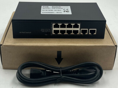POE SWITCH GW-POE08 AI POE 8 PORT HUB 48V POWER OVER ETHERNET NETWORK SWITCH