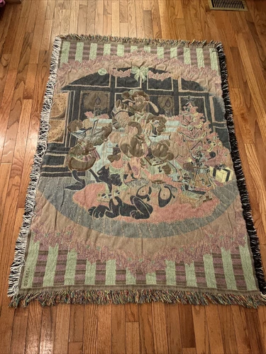 Disney Mickey Christmas Woven Throw Blanket Tapestry