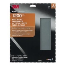 3M Sandpaper Wet or Dry Sheets, 1200 grit, 9 x 11 inch, 32022