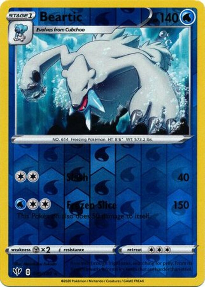 x1 Beartic - 049/189 - Rare - Reverse Holo Pokemon SS03 Darkness Ablaze M/NM