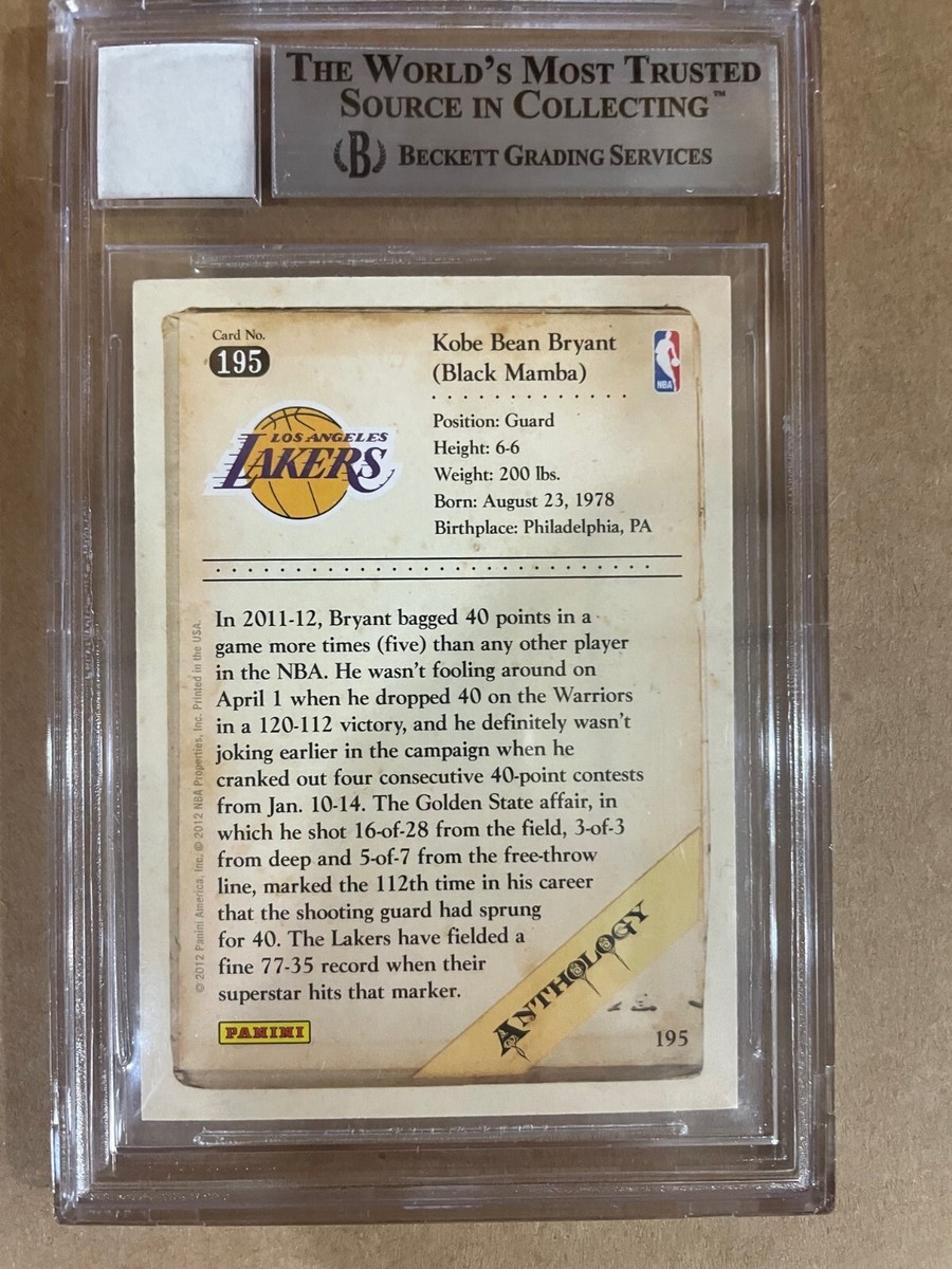 KOBE BRYANT 2007-08 GAME USED LA LAKERS ROAD JERSEY w/TRADING CARD