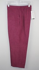 ALFRED DUNNER Women's Burgundy Pull-on Dress Pants Sz 12 Back Elastic NWT