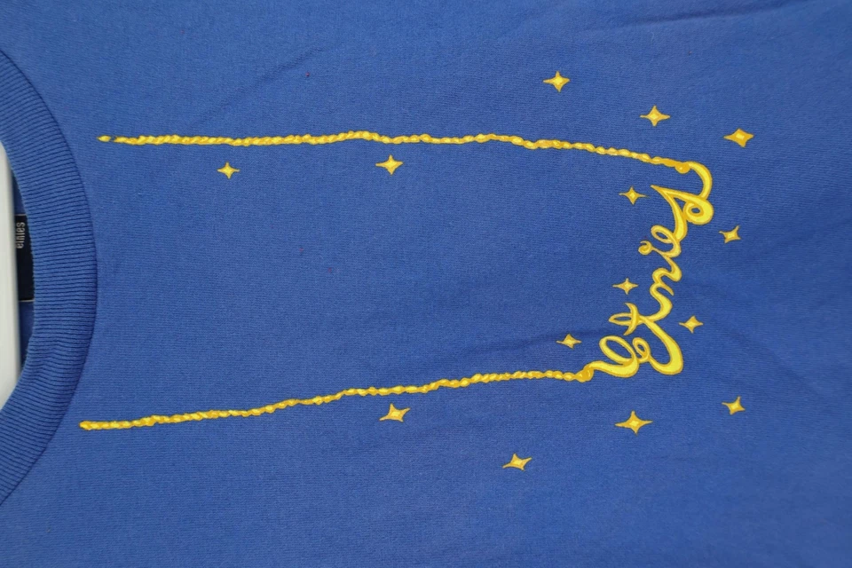 Camiseta De Colección Años 90 Etnies Monopatín Mujer Grande Deletrear Cadena Azul Algodón Foto 4 de 4