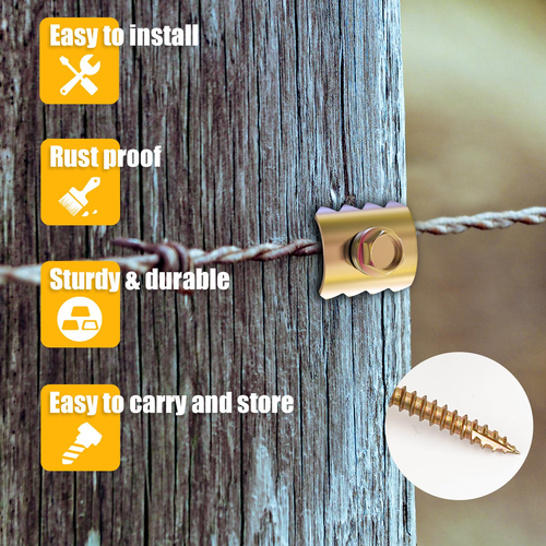 Fence Staples, Fence Post Screws for Softwoods, Fence Fasteners for Wire Fencing - Picture 4 of 12