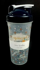 Vera Bradley Orange Twist Shaker Bottle Whisk Included 20 oz