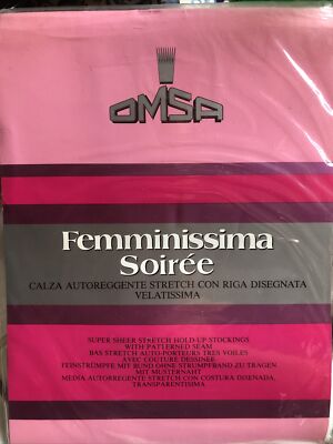 Vintage RHT Omsa Damen Selbsthalter Gr. 2 Farben grau mit gezeichneter Linie